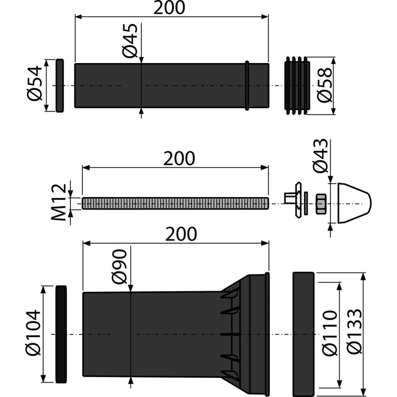 Kомплект дополнительных принадлежностей AlcaDrain (AlcaPlast) M900