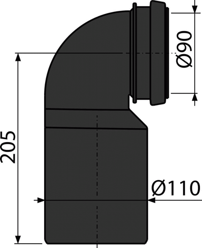 Колено стока, комплект DN90/110 M906