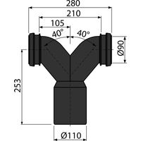 Двойное колено AlcaDrain (AlcaPlast) M909 90° с защитными затворами — 2