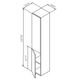 M90CHL0306HF GEM, шкаф-колонна, подвесной, левый, 30 см, двери, push-to-open, цвет: орех