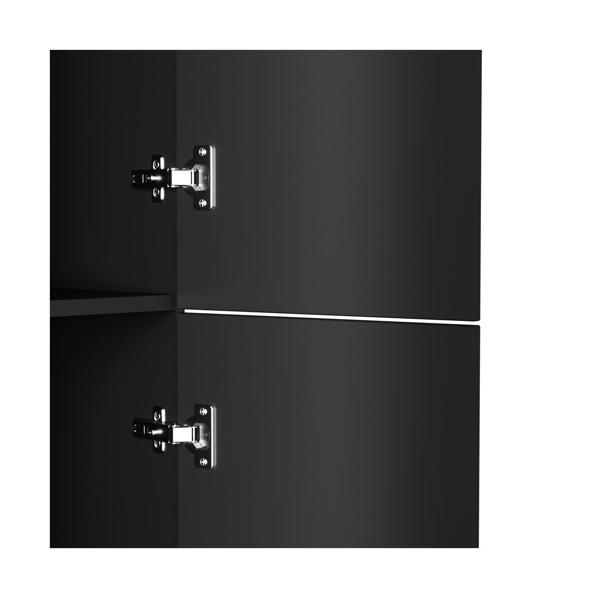M90CHR0306BM GEM, шкаф-колонна, подвесной, правый, 30 см, двери, push-to-open, цвет: черный матовый