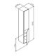 M90CHR0306GM GEM, шкаф-колонна, подвесной, правый, 30 см, двери, push-to-open, графит матовый