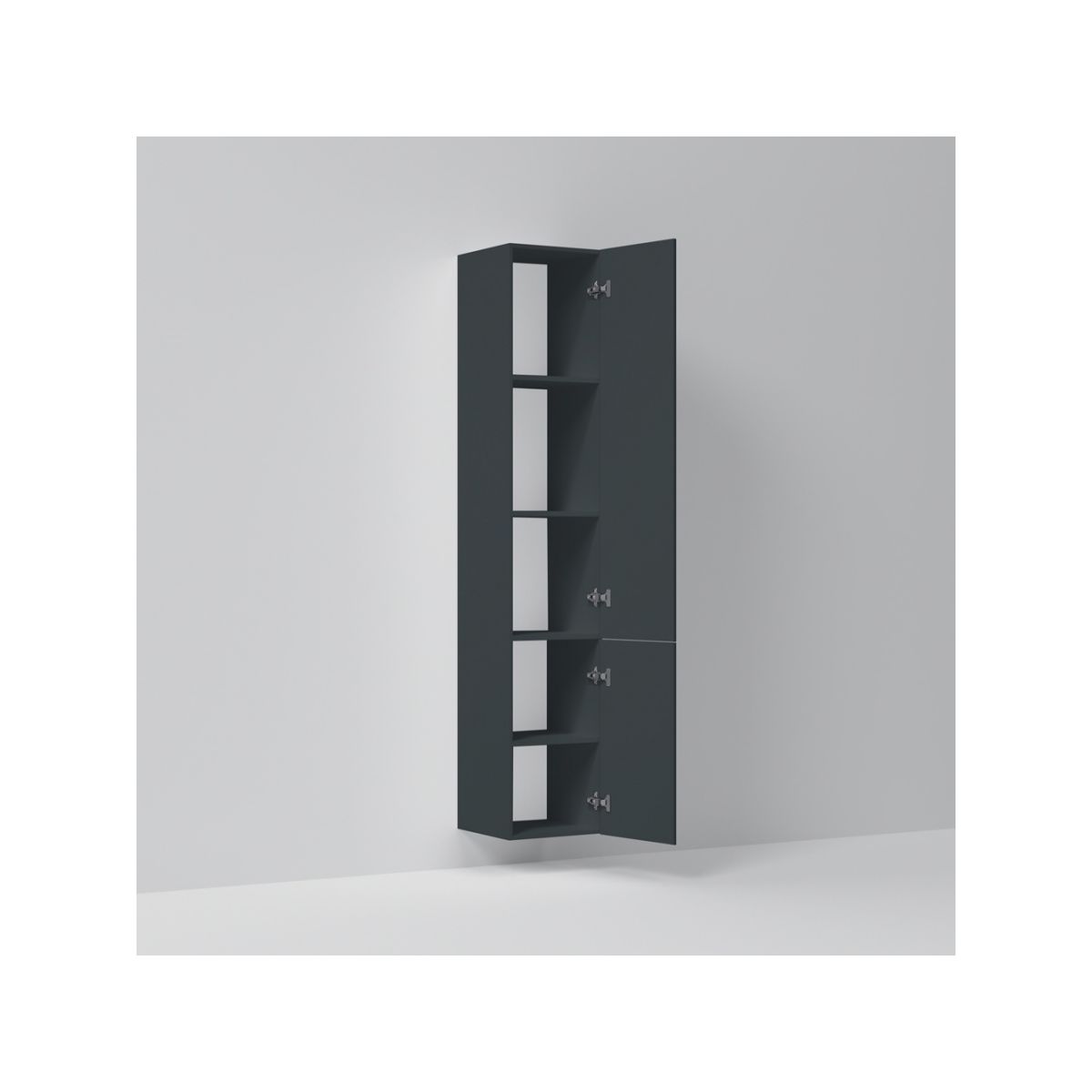 M90CHR0306GM GEM, шкаф-колонна, подвесной, правый, 30 см, двери, push-to-open, графит матовый