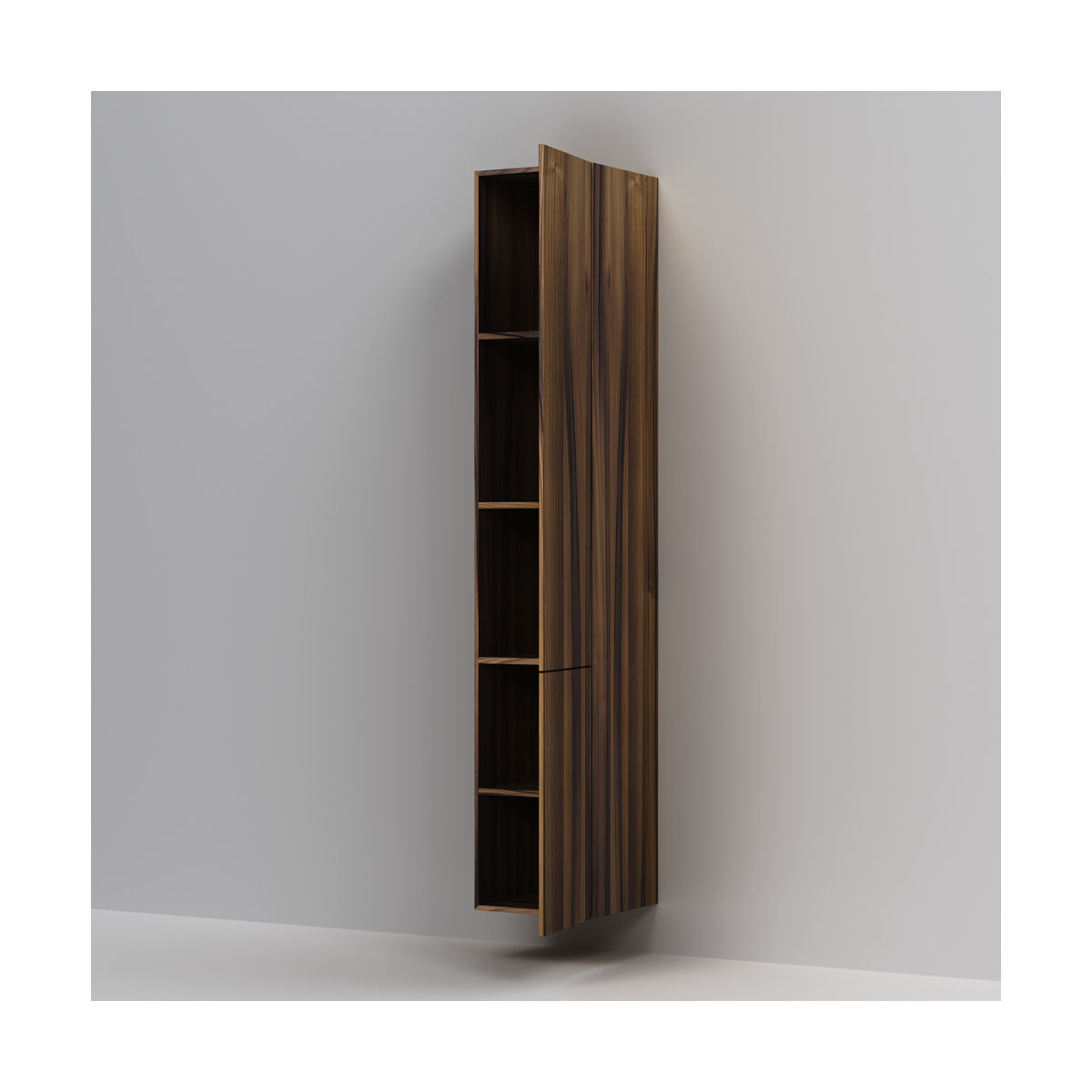 M90CHR0306HF GEM, шкаф-колонна, подвесной, правый, 30 см, двери, push-to-open, цвет: орех