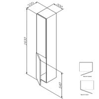 Шкаф-пенал для ванной AM.PM GEM 30 см push-to-open правый / M90CHR0306WG белый глянец — 8