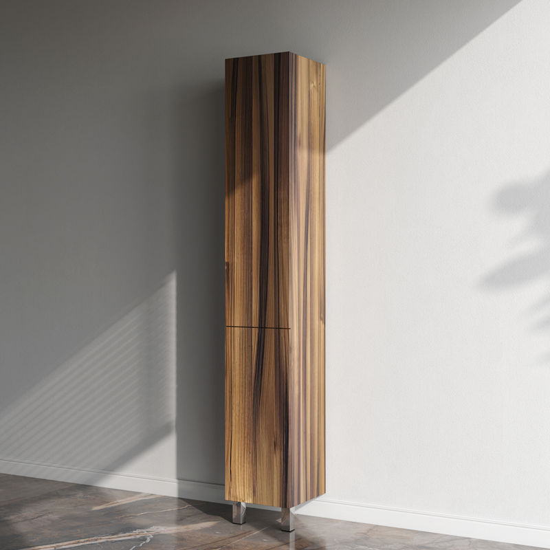 Шкаф-пенал для ванной AM.PM Gem 30 см push-to-open левый / M90CSL0306HF орех