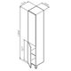 M90CSL0306HF GEM, шкаф-колонна, напольный, левый, 30 см, двери, push-to-open, цвет: орех