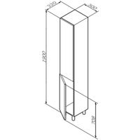 Шкаф-пенал для ванной AM.PM Gem 30 см push-to-open левый / M90CSL0306WG белый глянец — 7