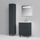 M90CSR0306GM GEM, шкаф-колонна, напольный, правый, 30 см, двери, push-to-open, графит матовый