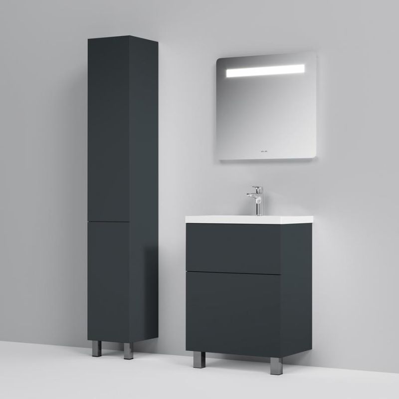 M90CSR0306GM GEM, шкаф-колонна, напольный, правый, 30 см, двери, push-to-open, графит матовый