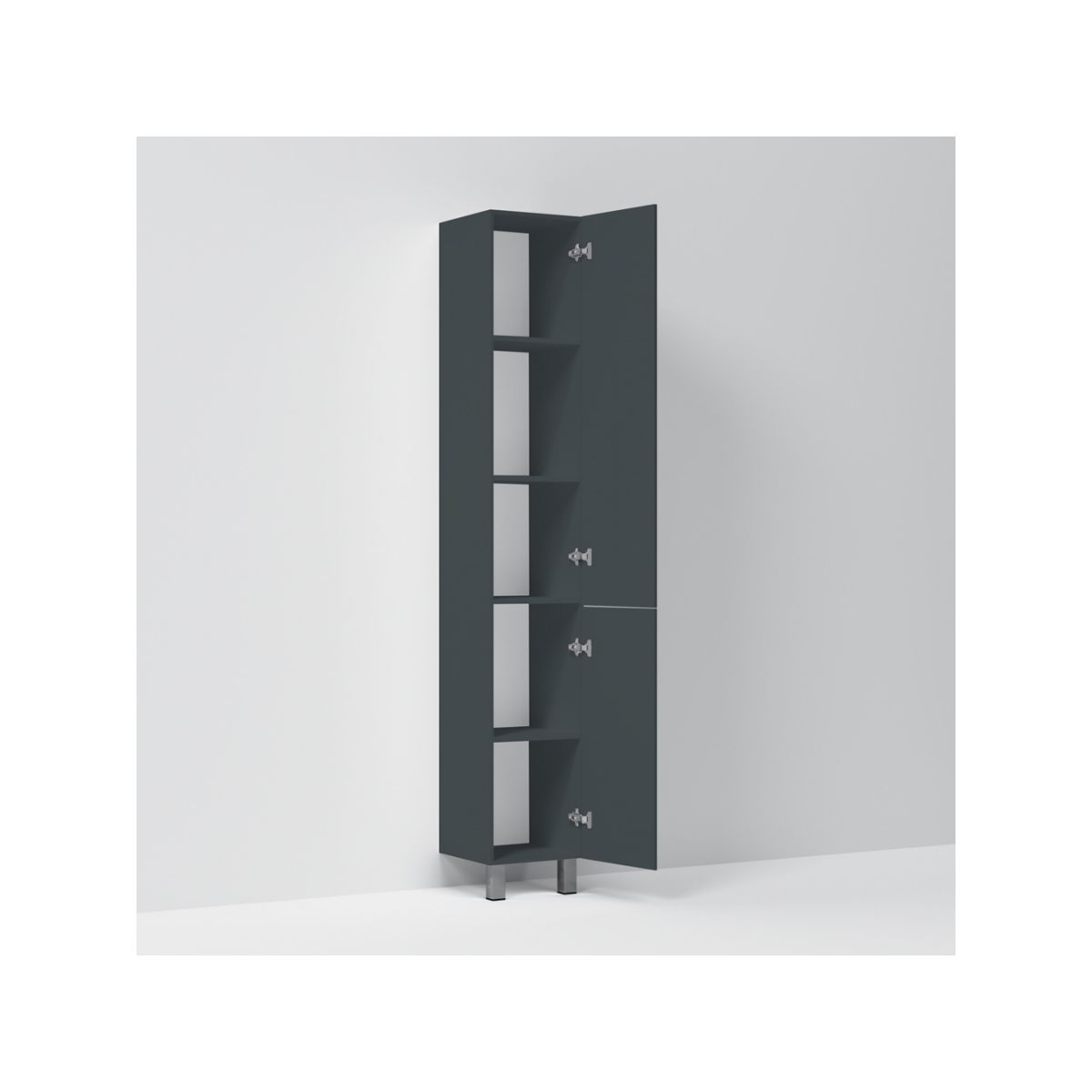 M90CSR0306GM GEM, шкаф-колонна, напольный, правый, 30 см, двери, push-to-open, графит матовый