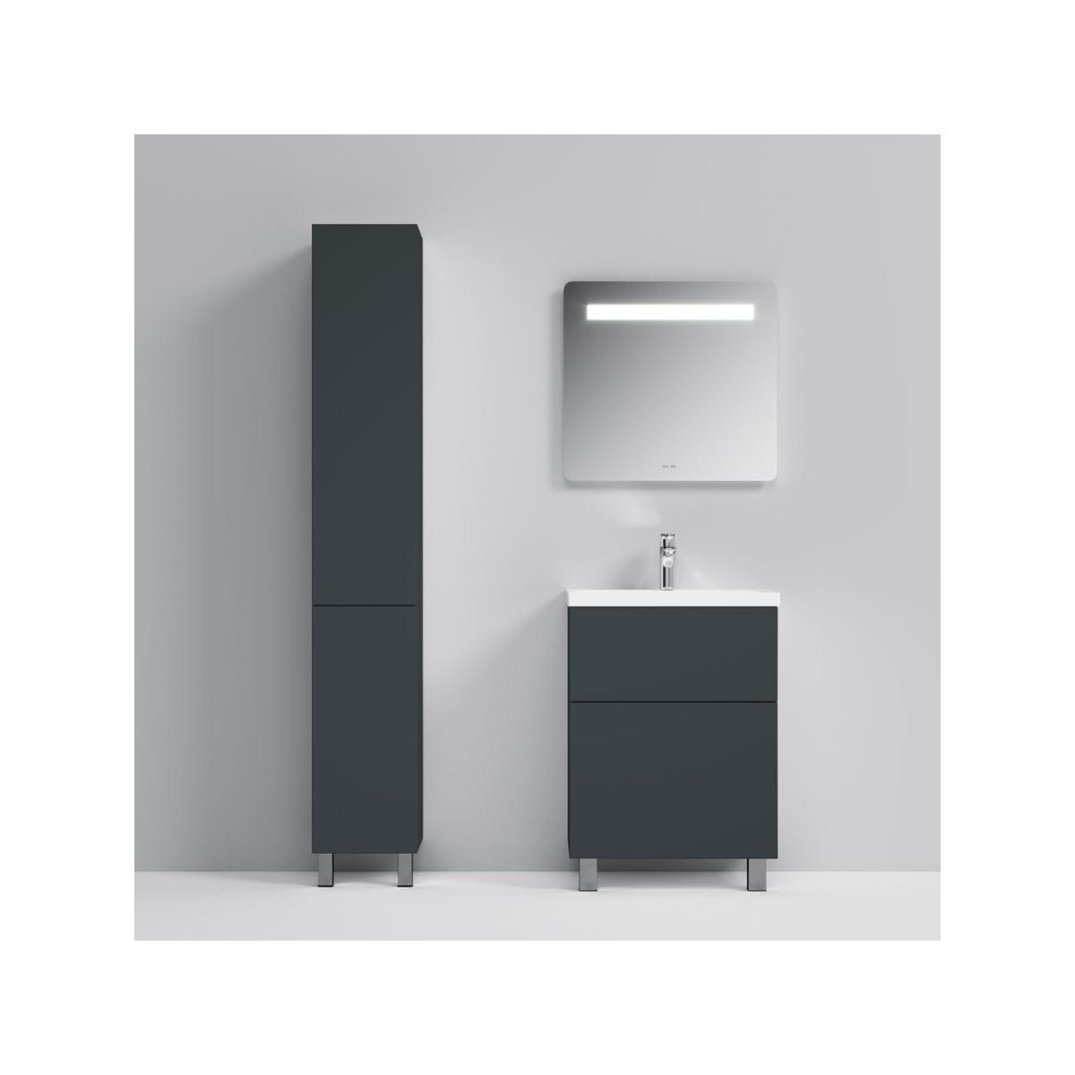 M90CSR0306GM GEM, шкаф-колонна, напольный, правый, 30 см, двери, push-to-open, графит матовый