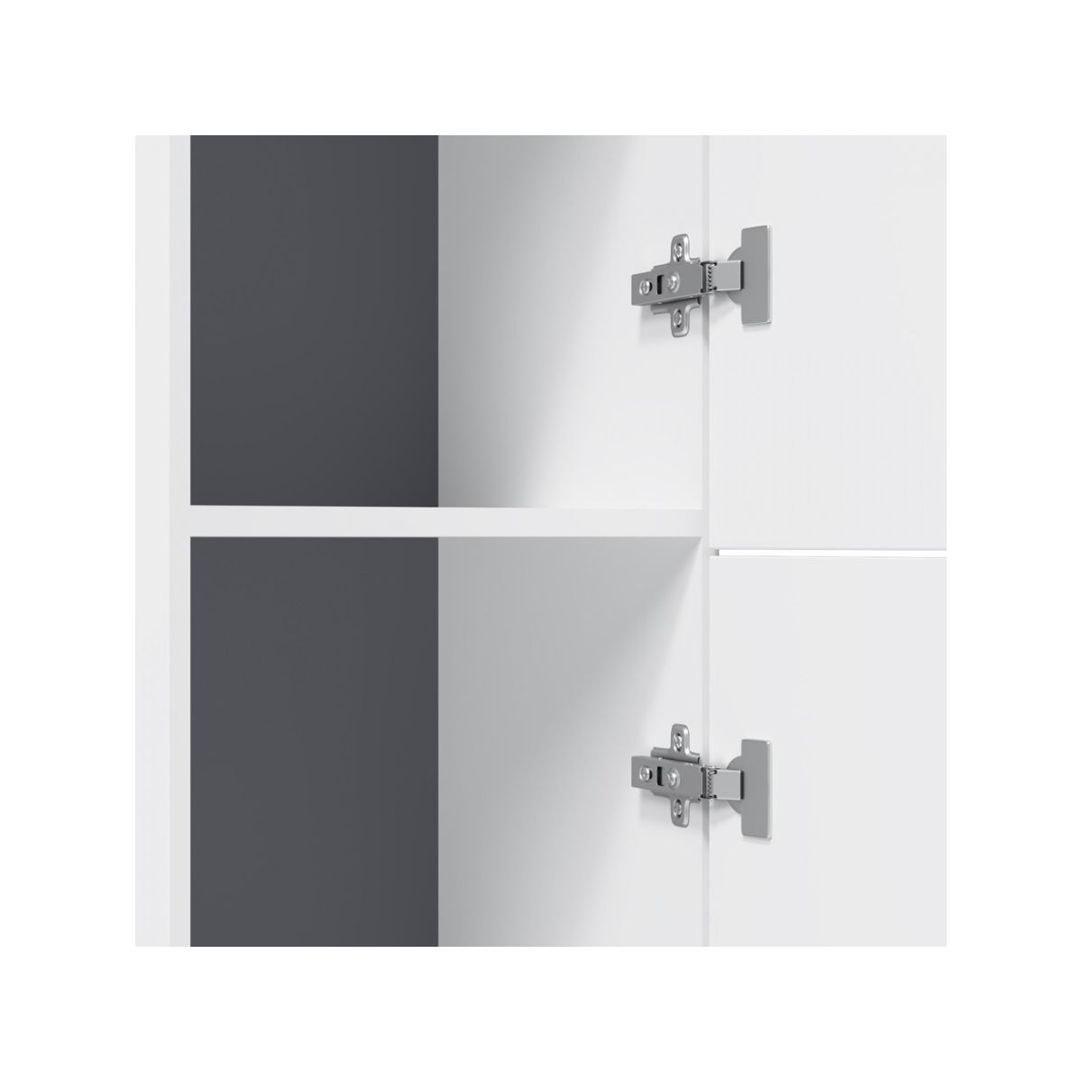 M90CSR0306WG GEM, шкаф-колонна, напольный, правый, 30 см, двери, push-to-open, цвет: белый, глянец