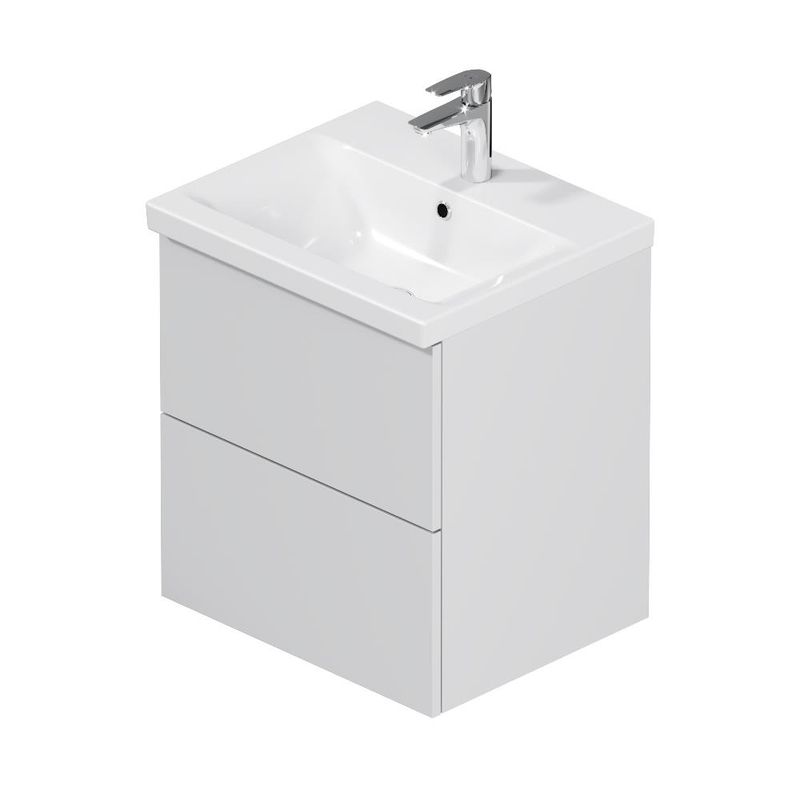 Тумба под раковину AM.PM GEM 50 см подвесная 2 ящика (push-to-open) / M90FHX0502WG белый глянец