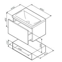 Тумба под раковину AM.PM GEM 60 см подвесная 1 ящик (push-to-open) / M90FHX06021WG белый глянец — 9