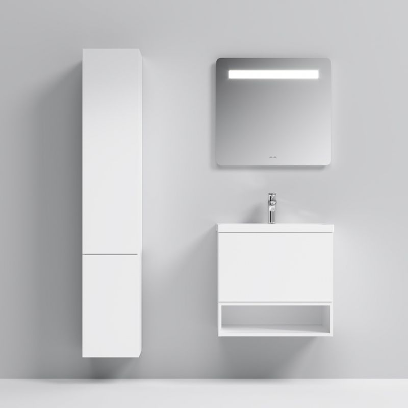 Тумба под раковину AM.PM GEM 60 см подвесная 1 ящик (push-to-open) / M90FHX06021WG белый глянец