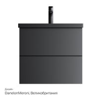 Тумба под раковину AM.PM GEM 60 см подвесная 2 ящика (push-to-open) / M90FHX06022BM черный матовый — 10