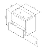 Тумба под раковину AM.PM GEM 60 см подвесная 2 ящика (push-to-open) / M90FHX06022BM черный матовый — 12