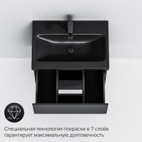 Тумба под раковину AM.PM GEM 60 см подвесная 2 ящика (push-to-open) / M90FHX06022BM черный матовый — 8