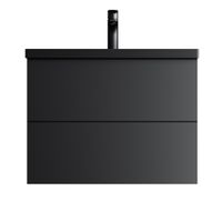 Тумба под раковину AM.PM GEM 75 см подвесная 2 ящика (push-to-open) / M90FHX07522BM черный матовый — 1