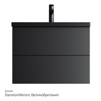 Тумба под раковину AM.PM GEM 75 см подвесная 2 ящика (push-to-open) / M90FHX07522BM черный матовый — 10