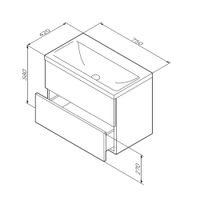 Тумба под раковину AM.PM GEM 75 см подвесная 2 ящика (push-to-open) / M90FHX07522BM черный матовый — 12