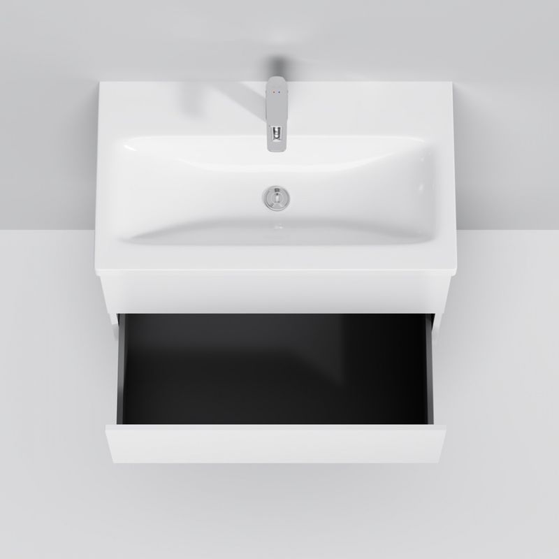 Тумба под раковину AM.PM GEM 75 см подвесная 2 ящика (push-to-open) / M90FHX07522WG белый глянец