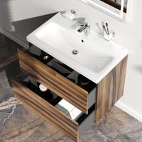 Тумба под раковину AM.PM GEM 75 см подвесная 2 ящика (push-to-open) / M90FHX0752HF орех — 3