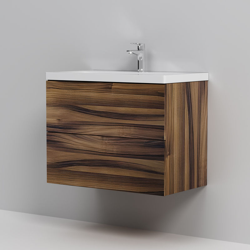 Тумба под раковину AM.PM GEM 75 см подвесная 2 ящика (push-to-open) / M90FHX0752HF орех