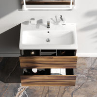 Тумба под раковину AM.PM GEM 75 см подвесная 2 ящика (push-to-open) / M90FHX0752HF орех — 2