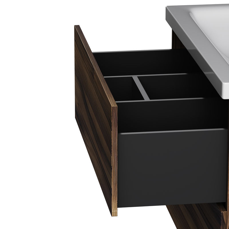 Тумба под раковину AM.PM GEM 75 см подвесная 2 ящика (push-to-open) / M90FHX0752HF орех