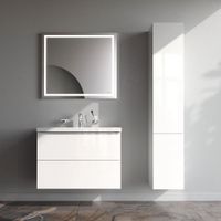 Тумба под раковину AM.PM GEM 80 см подвесная 2 ящика (push-to-open) / M90FHX0802WG белый глянец — 9