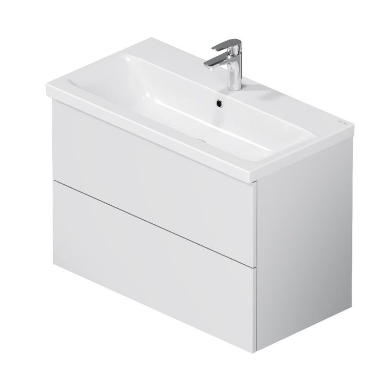 Тумба под раковину AM.PM GEM 80 см подвесная 2 ящика (push-to-open) / M90FHX0802WG белый глянец