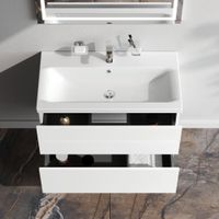 Тумба под раковину AM.PM GEM 80 см подвесная 2 ящика (push-to-open) / M90FHX0802WG белый глянец — 7