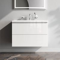 Тумба под раковину AM.PM GEM 80 см подвесная 2 ящика (push-to-open) / M90FHX0802WG белый глянец — 6