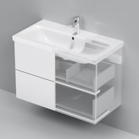 Тумба под раковину AM.PM GEM 80 см подвесная 2 ящика (push-to-open) / M90FHX0802WG белый глянец — 5