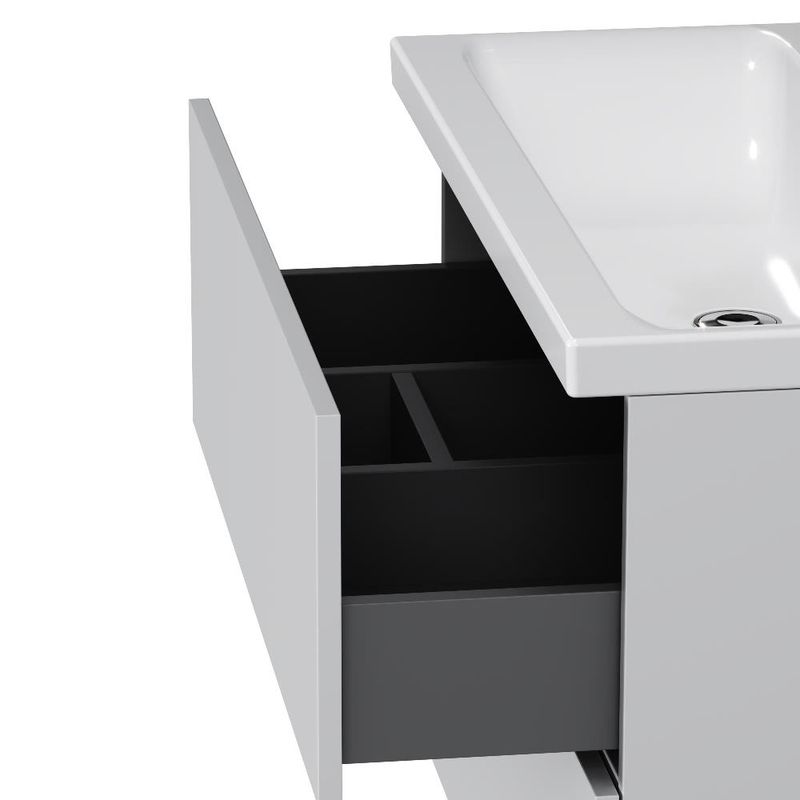 Тумба под раковину AM.PM GEM 80 см подвесная 2 ящика (push-to-open) / M90FHX0802WG белый глянец