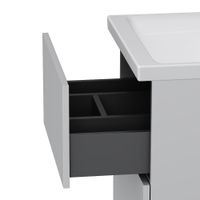 Тумба под раковину AM.PM GEM 50 см напольная 2 ящика (push-to-open) / M90FSX0502WG белый глянец — 3