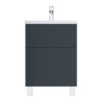 Тумба под раковину AM.PM GEM 60 см напольная 2 ящика (push-to-open) / M90FSX06022GM32 графит матовый — 1
