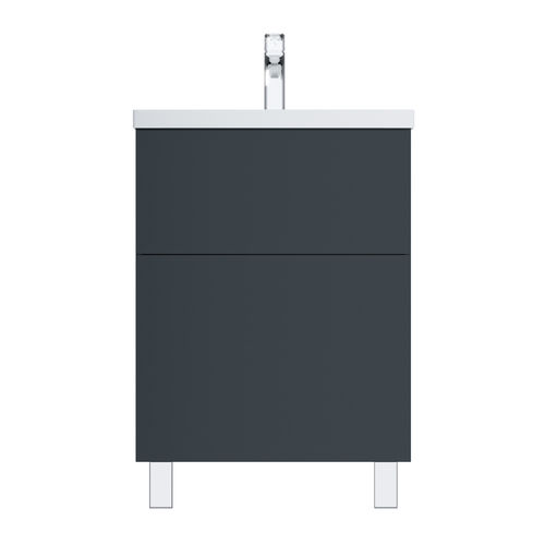 Тумба под раковину AM.PM GEM 60 см напольная 2 ящика (push-to-open) / M90FSX06022GM32 графит матовый