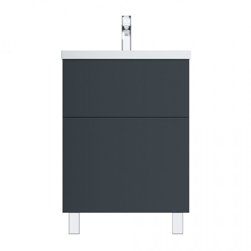 Тумба под раковину AM.PM GEM 60 см напольная 2 ящика (push-to-open) / M90FSX06022GM32 графит матовый