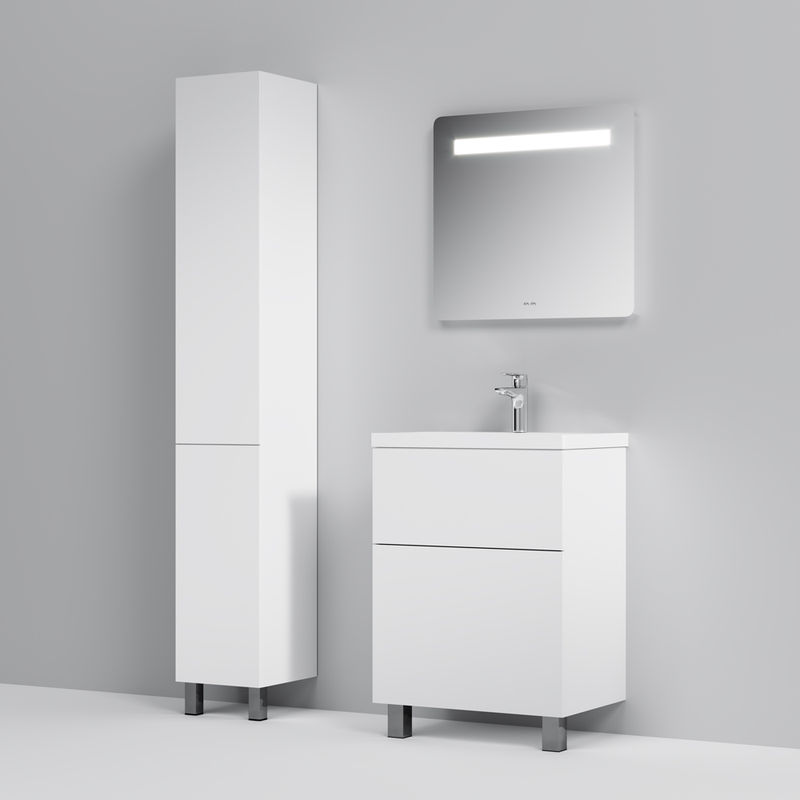 Тумба под раковину AM.PM GEM 60 см напольная 2 ящика (push-to-open) / M90FSX06022WG32 белый глянец