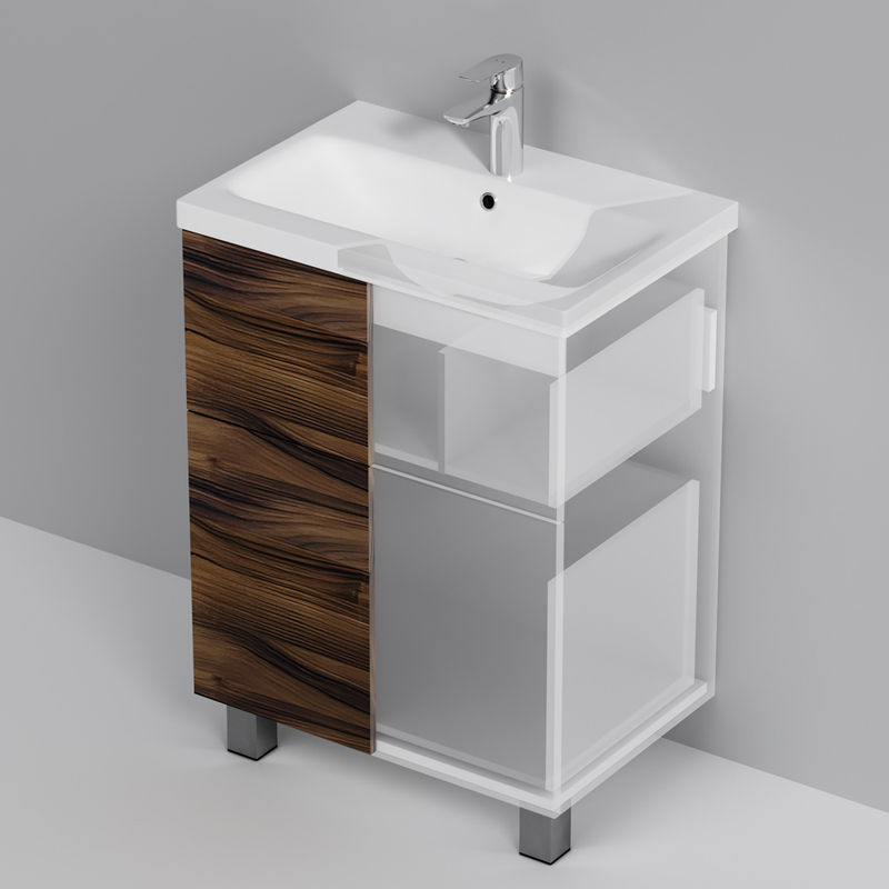 Тумба под раковину AM.PM GEM 60 см напольная 2 ящика (push-to-open) / M90FSX0602HF орех