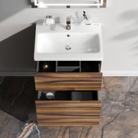 Тумба под раковину AM.PM GEM 60 см напольная 2 ящика (push-to-open) / M90FSX0602HF орех — 2