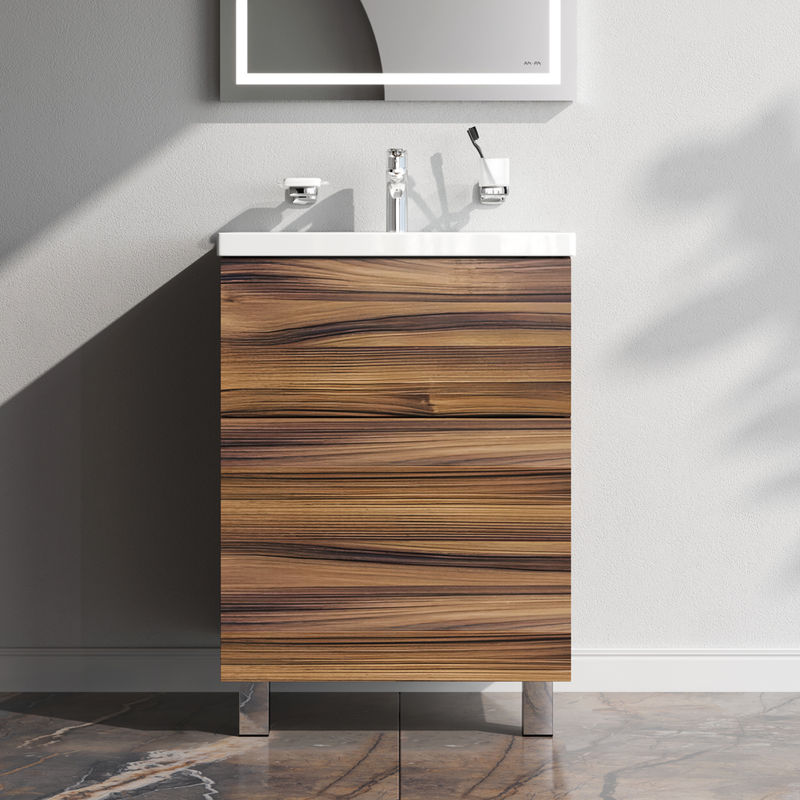 Тумба под раковину AM.PM GEM 60 см напольная 2 ящика (push-to-open) / M90FSX0602HF орех