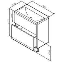 Тумба под раковину AM.PM GEM 75 см напольная 2 ящика (push-to-open) / M90FSX07522GM32 графит матовый — 10