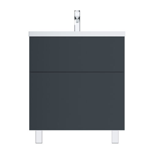 Тумба под раковину AM.PM GEM 75 см напольная 2 ящика (push-to-open) / M90FSX07522GM32 графит матовый