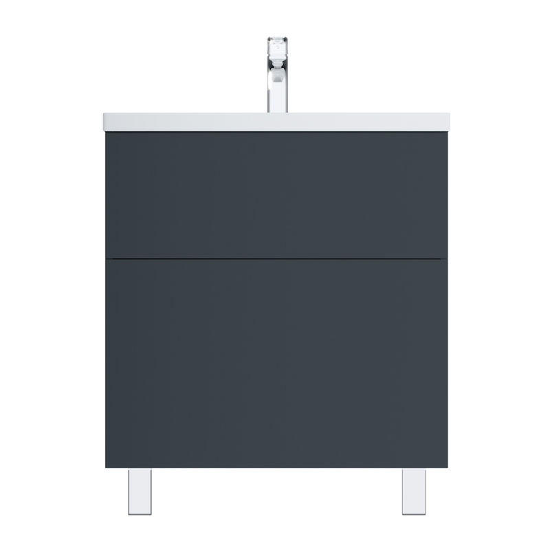 Тумба под раковину AM.PM GEM 75 см напольная 2 ящика (push-to-open) / M90FSX07522GM32 графит матовый