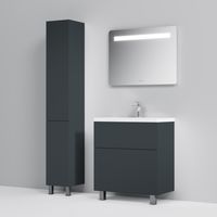 Тумба под раковину AM.PM GEM 75 см напольная 2 ящика (push-to-open) / M90FSX07522GM32 графит матовый — 5