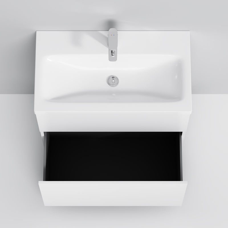 Тумба под раковину AM.PM GEM 75 см напольная 2 ящика (push-to-open) / M90FSX07522WG32 белый глянец